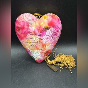 Margaret Berg Friends Are the Flowers in the Garden of Life Art Heart Sculpture